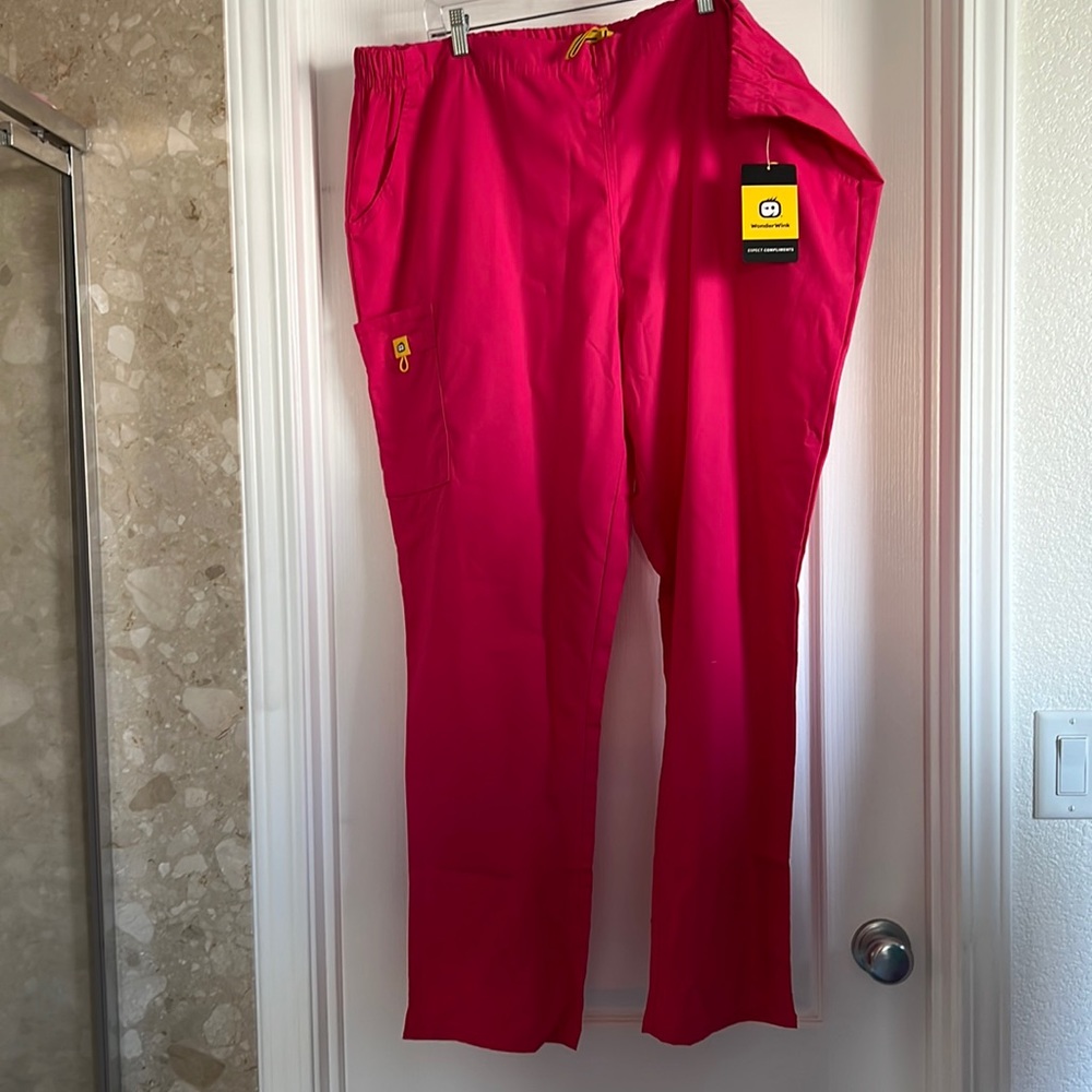 Pink Scrub bottoms with elastic tie waist